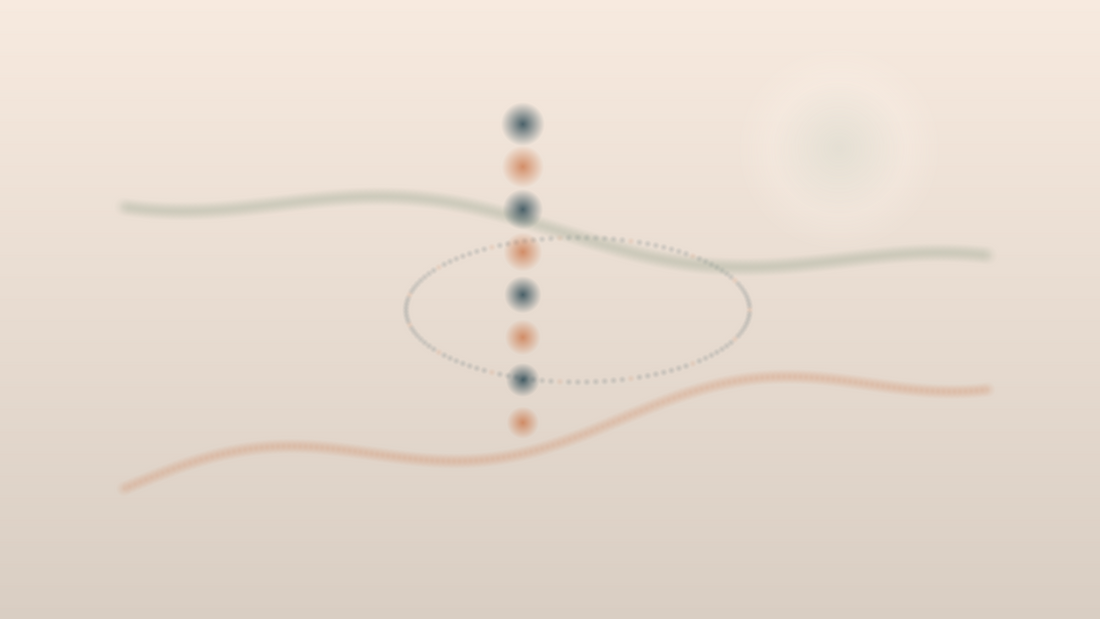 Abstrakte Illustration fuer ein Rueckenstreckgeraet zuhause mit gefuehrter Rotation und stabiler Mitte