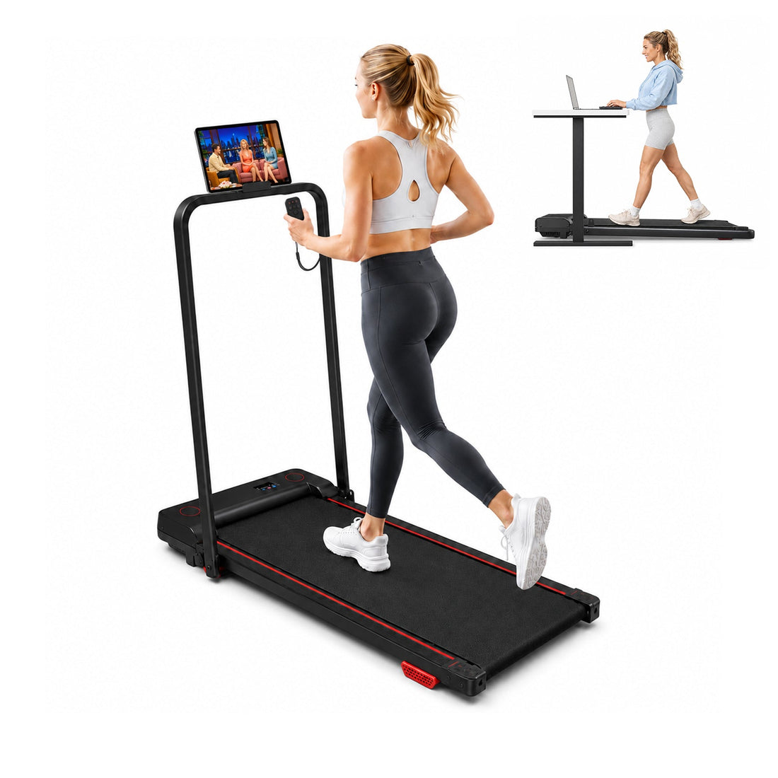 Offizielles Produktfoto des FlexiHome Walking Pads für eine ruhige Indoor-Geheinheit nach dem Abendessen