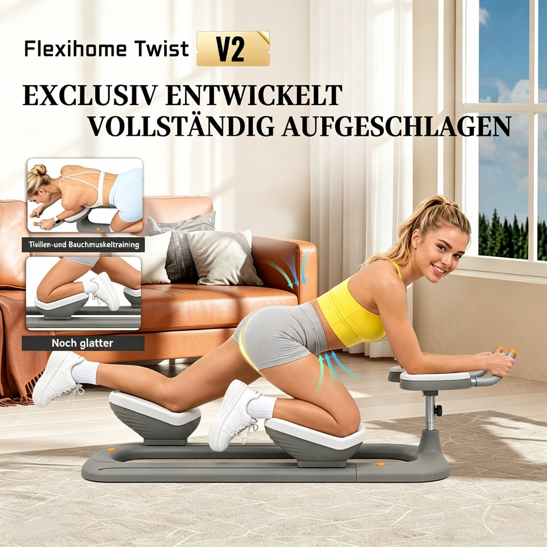Offizielle Produktabbildung des FlexiHome Twist Crawler V2-1 für kontrollierte Rumpfmobilität vor dem Abendessen