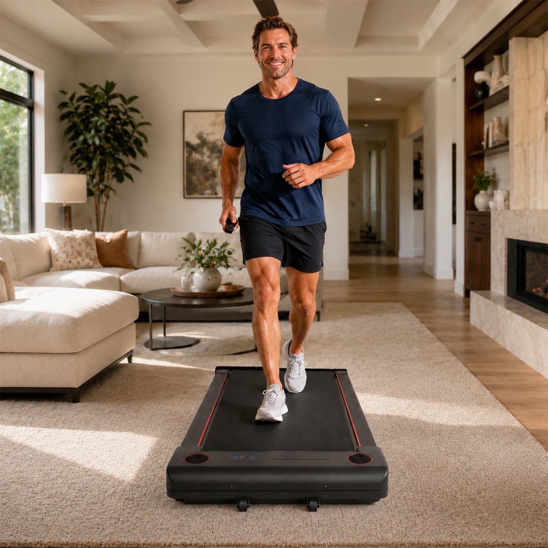 Offizielles Produktbild des FlexiHome Walking Pads für kontrolliertes Indoor-Gehen in der Mittagspause