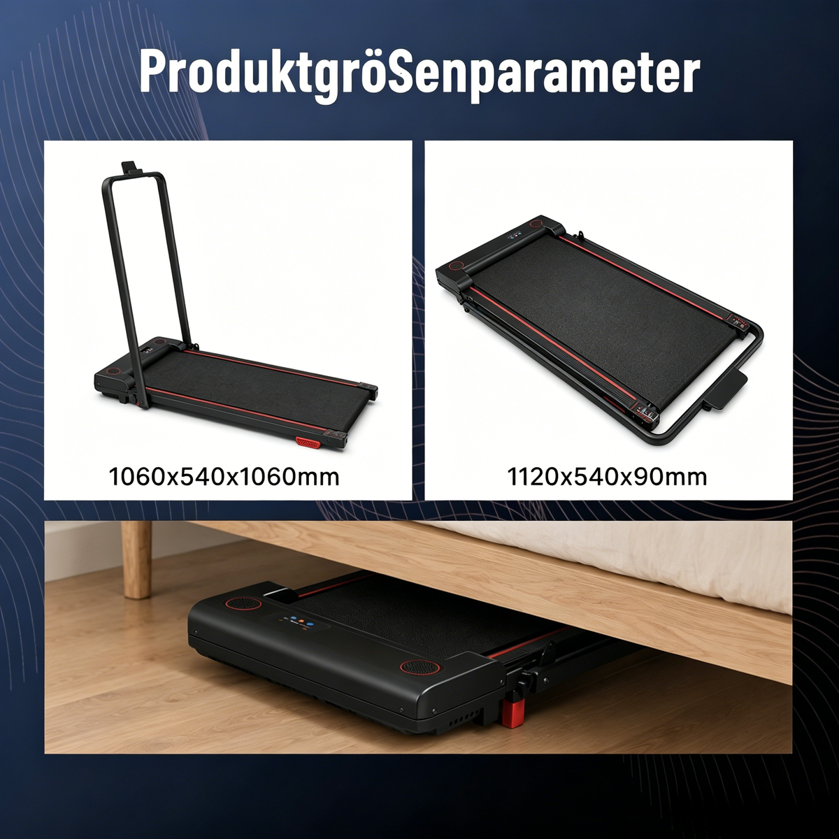 3-in-1 Walking Pad platzsparendes Design