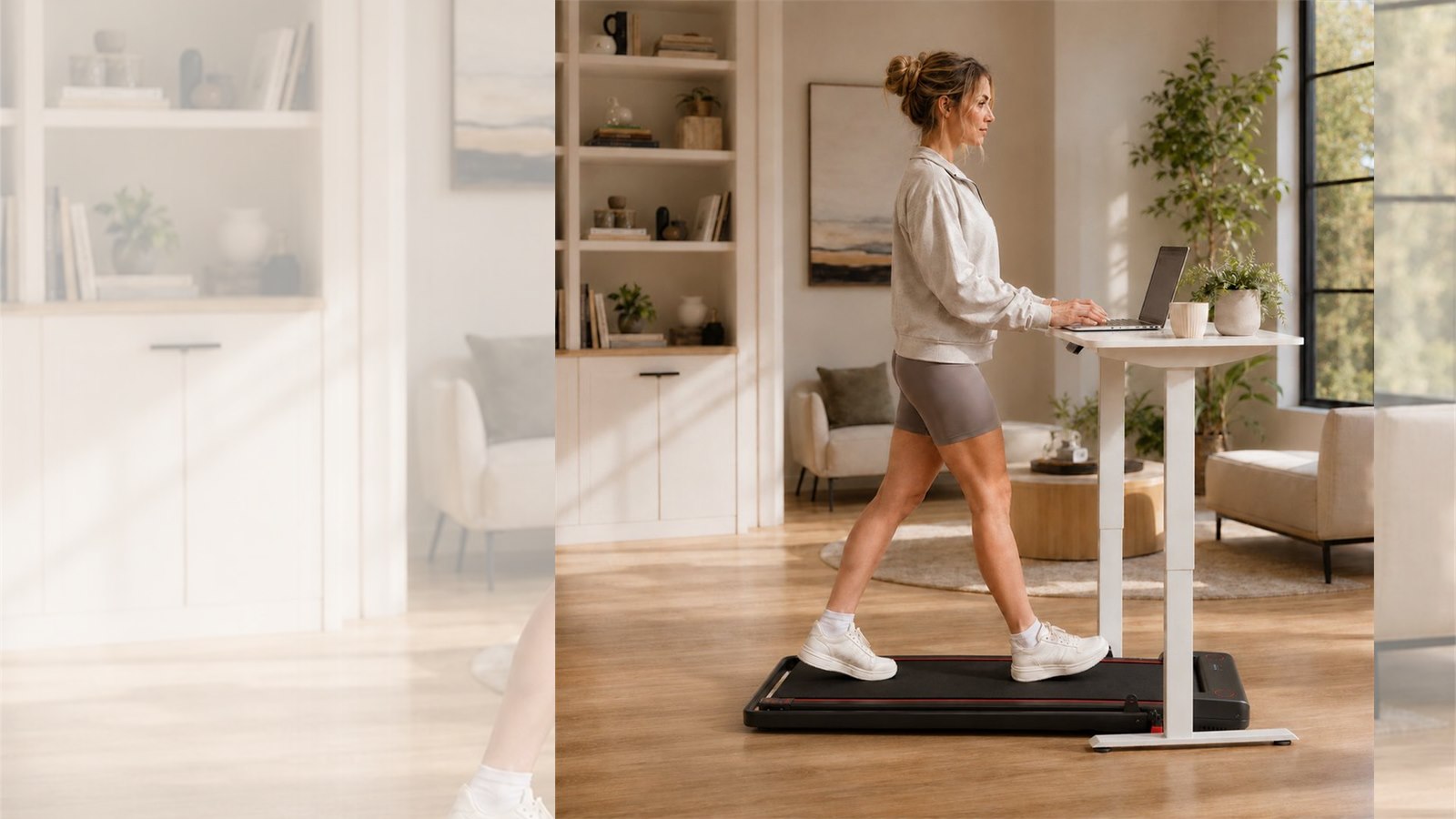 3-in-1 Walking Pad Laufband mit Vibrationsmodus fuer zuhause